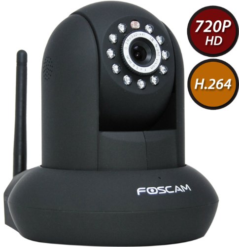 Foscam FI9821W Megapixel HD 1280 x 720p H.264 Wireless/Wired Pan/Tilt IP Camera with IR-Cut Filter