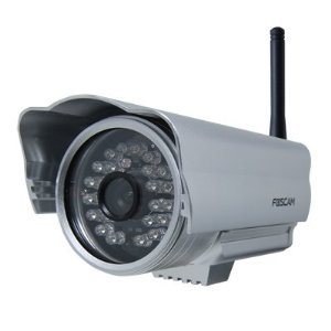 Foscam FI8904W Outdoor Wireless/Wired IP Camera with 15-20 Meter Night Vision and 6mm Lens (67° Viewing Angle) – Silver