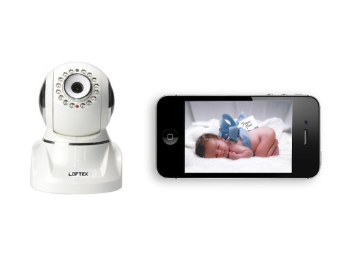 LOFTEK® Spector Digital Video Baby Monitor, Wifi/Wirless/Network/Ip Camera with IR Cut, 16 Infrared LEDs for night vision. Compatible with PC, Iphone, Blackberry, Android or Smart Phone. White.