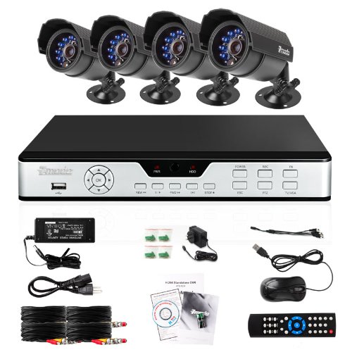 Zmodo PKD-DK4216-500GB H.264 Internet & 3G Phone Accessible 4-Channel DVR with 4 Night Vision Cameras and 500 GB HD