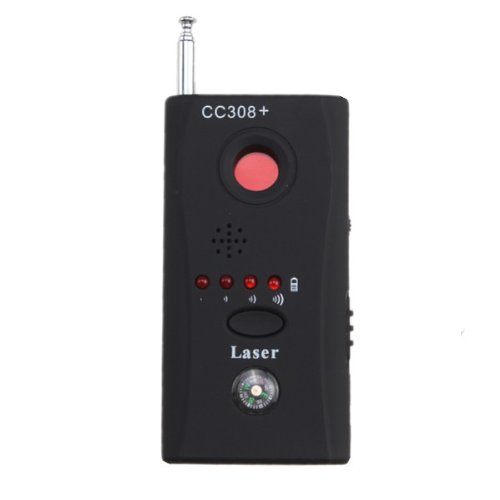 AGPtek® CC308 Anti-Spy Signal Bug RF Detector Hidden Camera Laser Lens GSM Device Finder – Mute Vibration + Beep + LED indicator , Earphone and Charger included