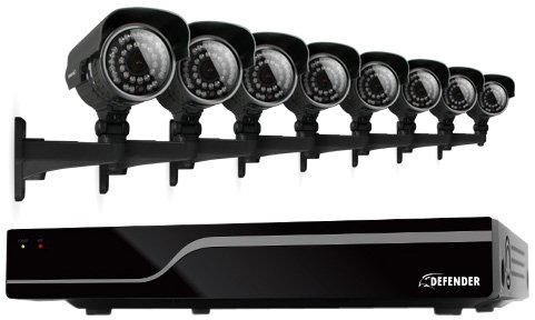 DEFENDER 21031 SENTINEL 8-Channel Smart Security DVR with 8 Ultra Resolution Outdoor Security Cameras