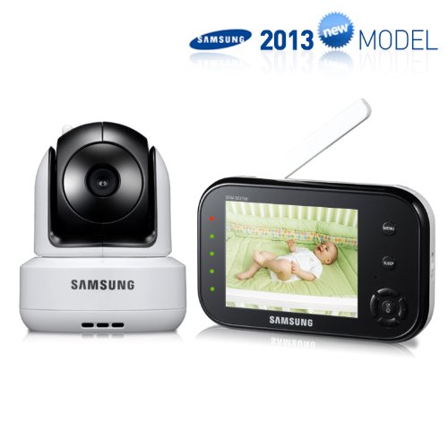 Samsung SEW-3037W Wireless Pan Tilt Video Baby Monitor Infrared Night Vision and Zoom, 3.5 inch