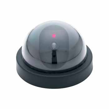 SE FC9955 Dummy Security Camera with Dome Shape and 1 Red Flashing Light