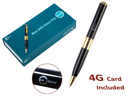 Esky® HD Spy Hidden Camera DVR Pen and 4GB Recorder – 3840×2880 30 FPS Video