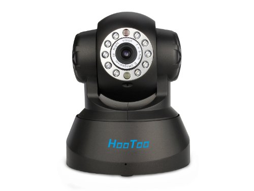 (PROMO) HooToo® HT-IP206(Black) Indoor 0.3 Mega Pixel RJ45 Wireless IP Network Surveillance Camera (802.11 b/g, 1/4″ Color CMOS Sensor, f: 6.0mm, F: 2.0, Pan/Tilt: 270°/120°, 10-LED Night Vision, Two-way Audio, Email Alerts)